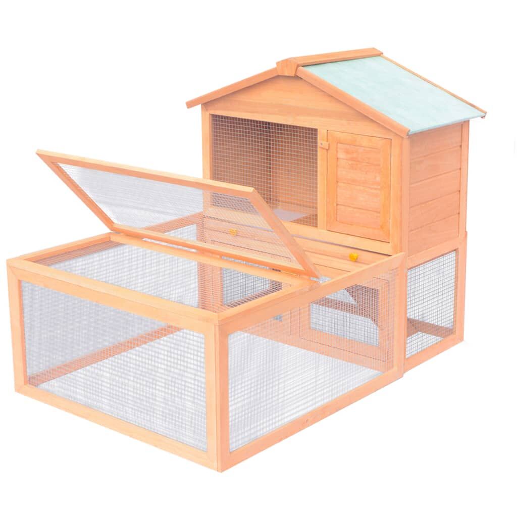 Vidaxl Conejera Jaula De Animales Con Patio Exterior Madera_2