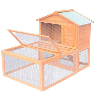 Vidaxl Conejera Jaula De Animales Con Patio Exterior Madera_2