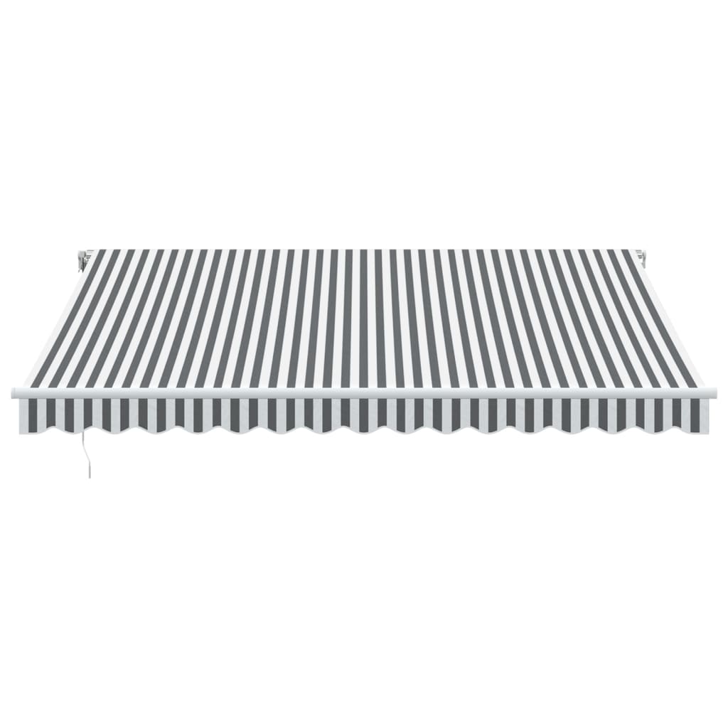 Toldo Retráctil Manual Gris Antracita Y Blanco 400x350 Cm_2