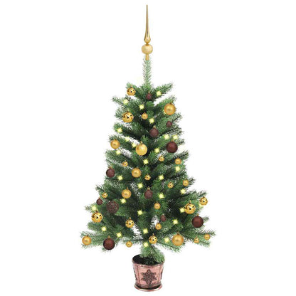 Vidaxl Árbol De Navidad Artificial Con Luces Y Bolas Verde 65 Cm_0