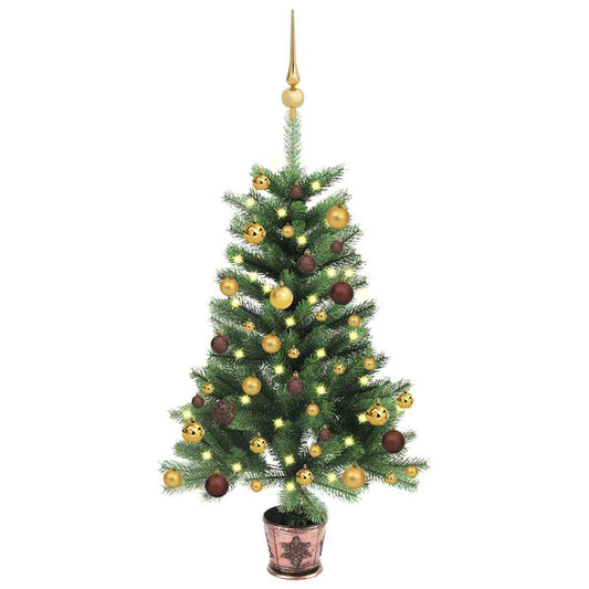 Vidaxl Árbol De Navidad Artificial Con Luces Y Bolas Verde 65 Cm_0