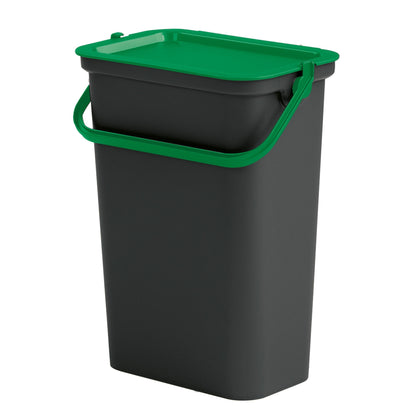 Set De 2 Papeleras moda 10l Con Asa Verde Y Negro_2