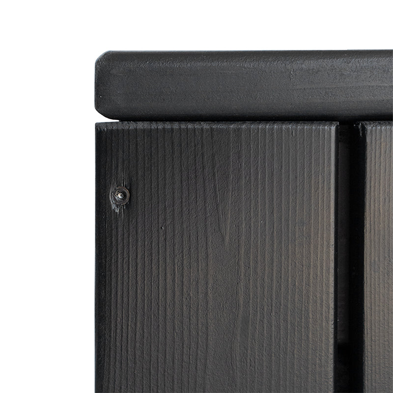 Jardinera Alta De Madera Con Ruedas 100x34x80 Cm Ebony Black Hortalia_2
