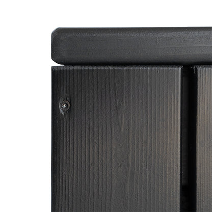 Jardinera Alta De Madera Con Ruedas 100x34x80 Cm Ebony Black Hortalia_2