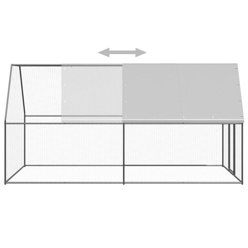 Vidaxl Jaula Gallinero De Acero Galvanizado 2x4x2 M_3