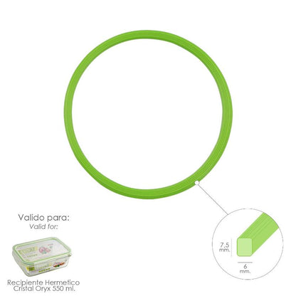 Anillo Silicona Para Recipiente Hermetico Cristal Rectangular 550 Ml.