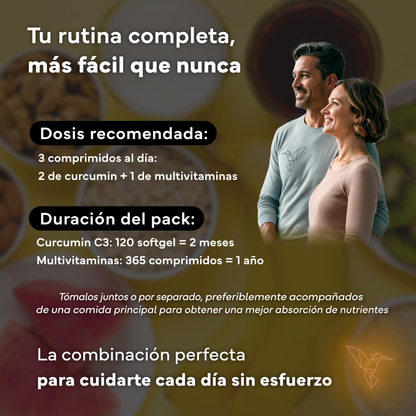 Cúrcuma Con Pimienta Negra + Multivitaminas Con Ginseng. Sevens Nutrition. Antiinflamatorio Y Vitalidad_4