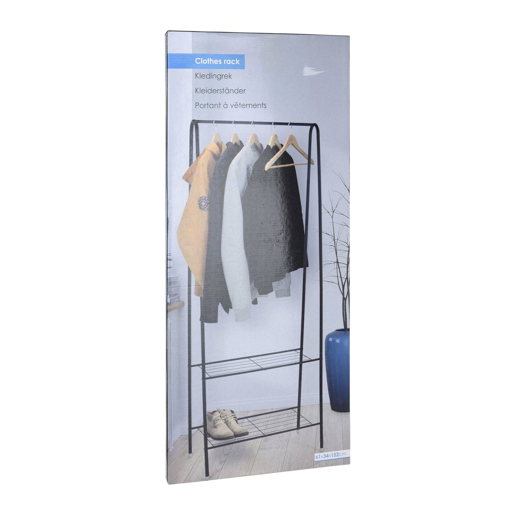 Well Home Perchero Metálico Con 2 Baldas H.152cm