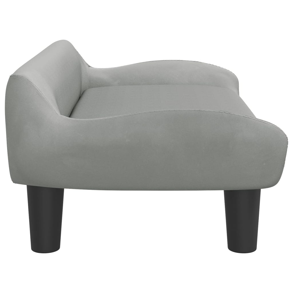 Cama Para Perros De Terciopelo Gris Claro 70x40x24 Cm / Vetonek_1