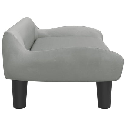 Cama Para Perros De Terciopelo Gris Claro 70x40x24 Cm / Vetonek_1