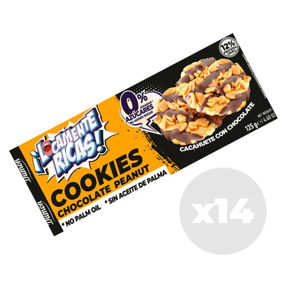 Galletas De Cacahuate Y Crema Blanca 128gr - Dumón, Snack Sin Azúcares Añadidos - Pack De 14 Unidades_0