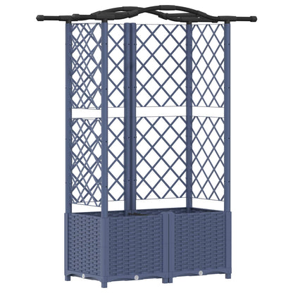 Cama Elevada Con Trellis Y Techo Gris 122 X 40 X 138 Cm Pp_0