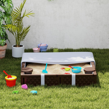 Aiyaplay Arenero Para Niños De 18-60 Meses Con Cubierta 119x119x22 Cm Marrón_1