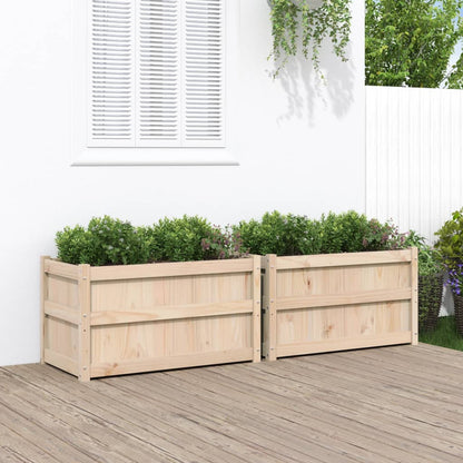 Jardineras De Exterior 2 Unidades Madera Maciza De Pino_1