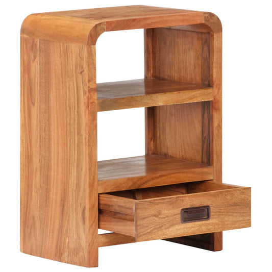 Mesita De Noche Madera Maciza Acacia Acabado Miel 40x30x60 Cm_0