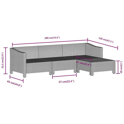 Vidaxl Set De Muebles De Jardín 4 Pzas Y Cojines Ratán Sintético Gris_2