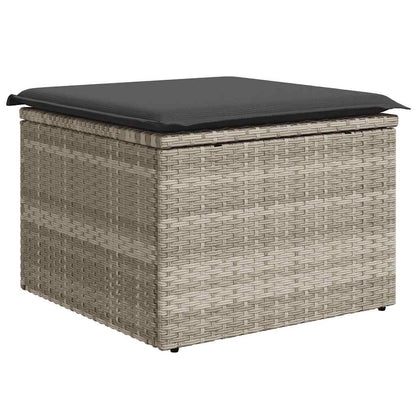 Set De Sofás De Jardín 6 Pzas Y Cojines Ratán Sintético Gris / Vetonek_3