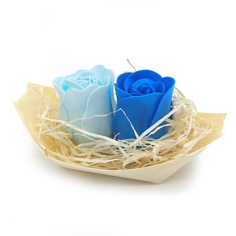 50 Barcas Con Flores Para Regalo Invitados (azul) - Rosas De Jabón Para Baño Aromático. Detalle Original Para Eventos_2