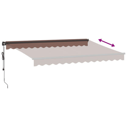 Toldo Retráctil Automático Con Leds Marrón 350x250 Cm_5