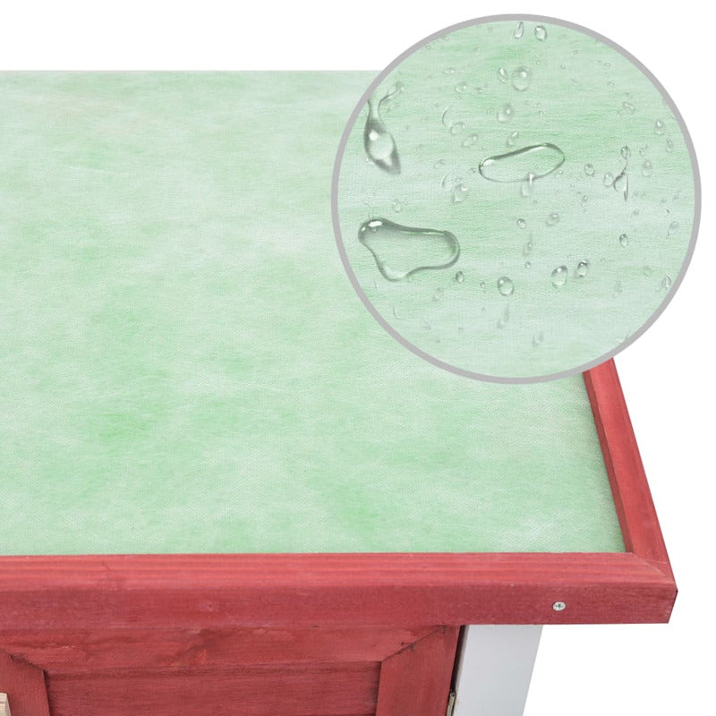 Vidaxl Jaula Conejera Con 4 Puertas Madera Rojo_5