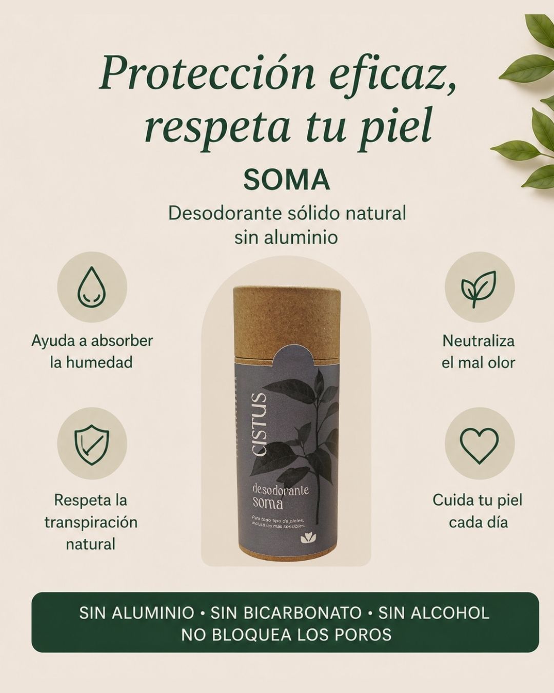 Desodorante sólido natural sin aluminio con árbol del té y palmarosa | SOMA 80 ml_1