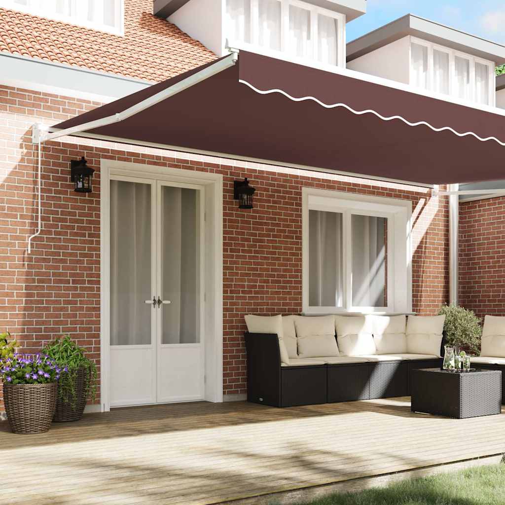 Toldo Retráctil Manual Marrón 500x300 Cm_2