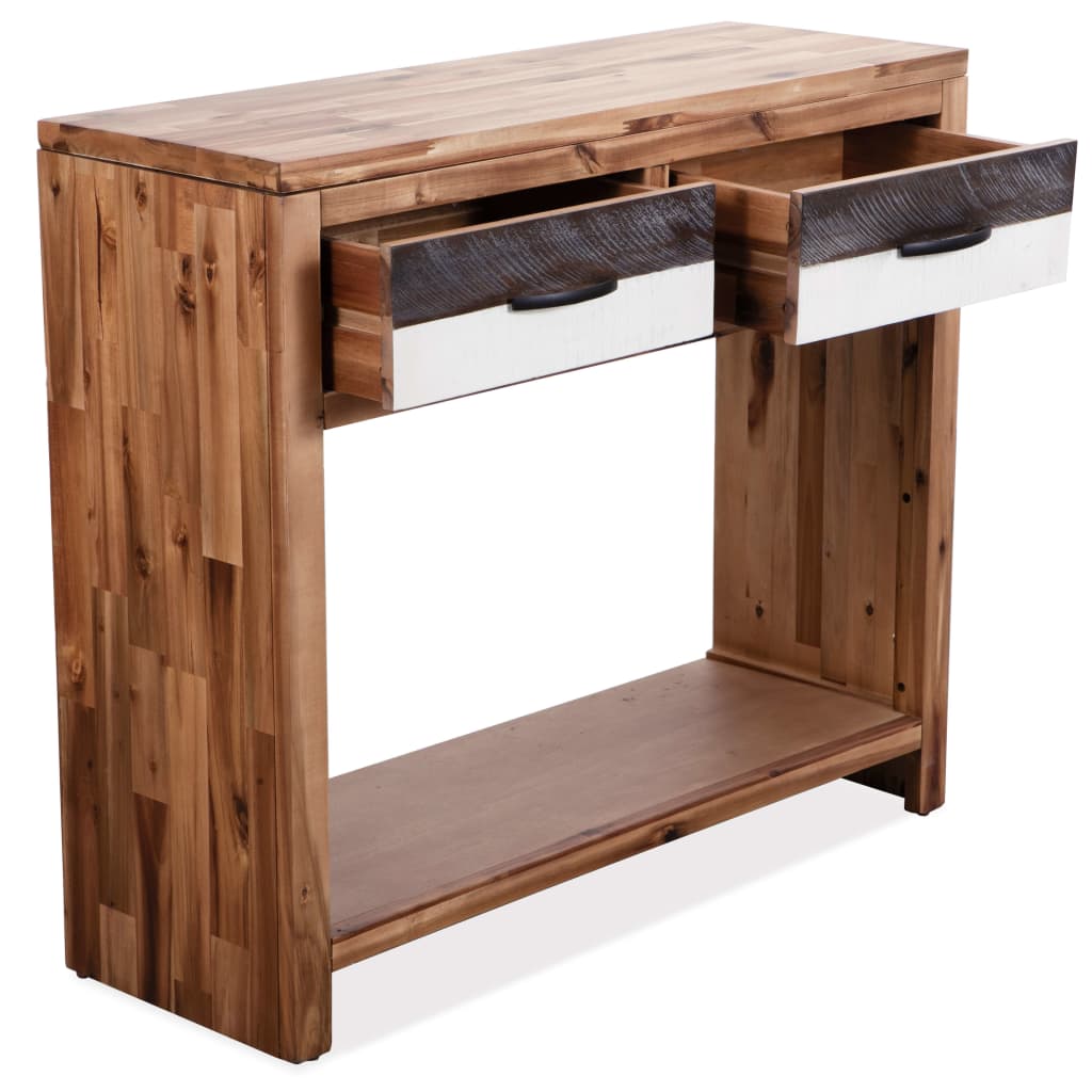 Mesa Consola De Madera Maciza De Acacia 86x30x75 Cm_2