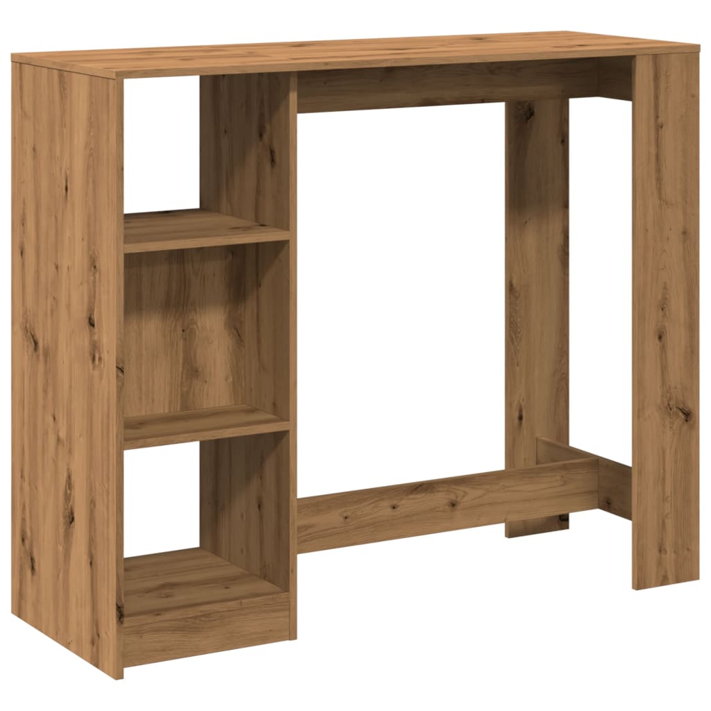 Mesa Bar Con Estante Madera Roble Artisian 124x46x103,5 Cm_0