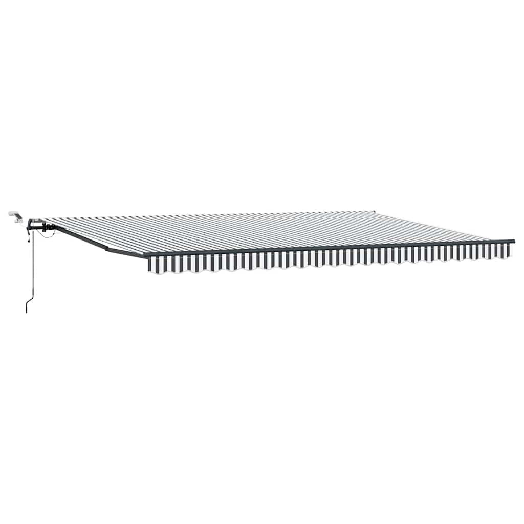 Toldo Retráctil Automático Luz Led Antracita Y Blanco 500x300cm_0