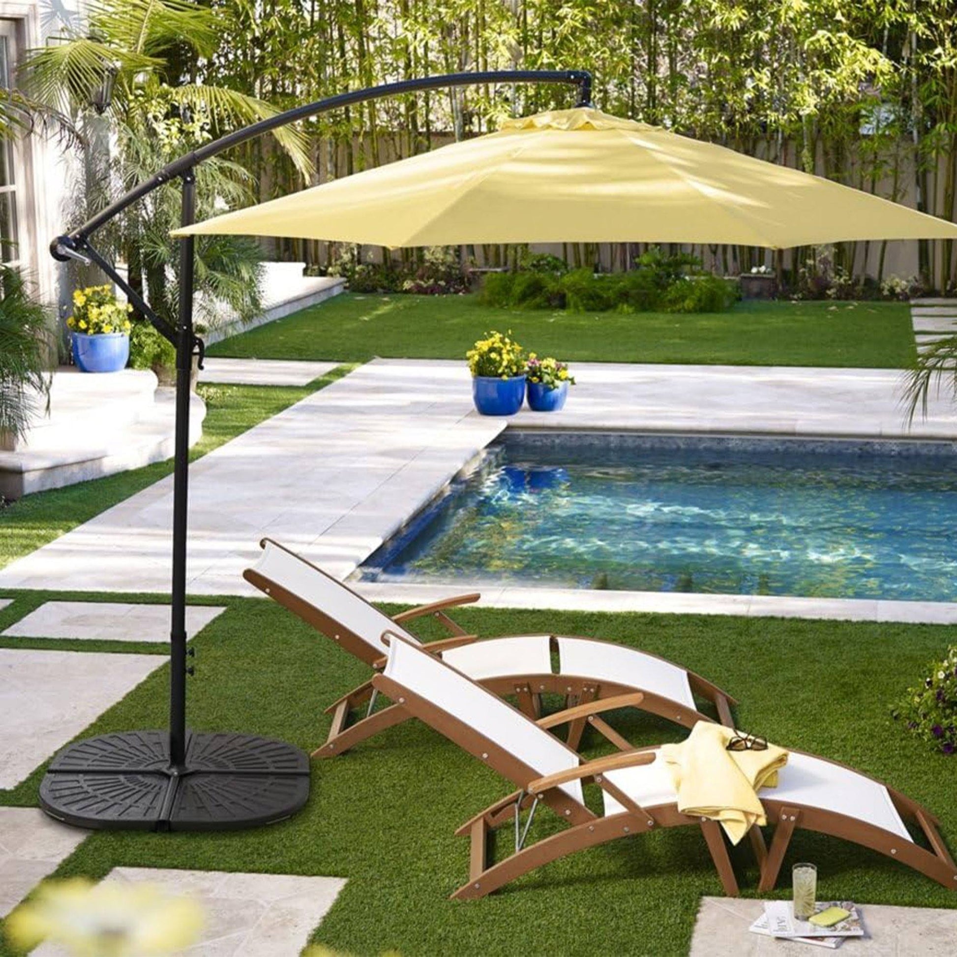 Well Home Base Para Sombrilla De Cemento De 14kg Resistente Y Estable Con Asa Y Diseño Triangular  47,5x47,5x4cm_3