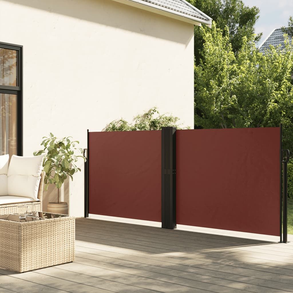Vidaxl Toldo Lateral Retráctil Marrón 120x1200 Cm_1