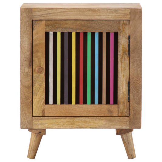 Mesita De Noche De Madera Maciza De Mango 40x30x50 Cm_0