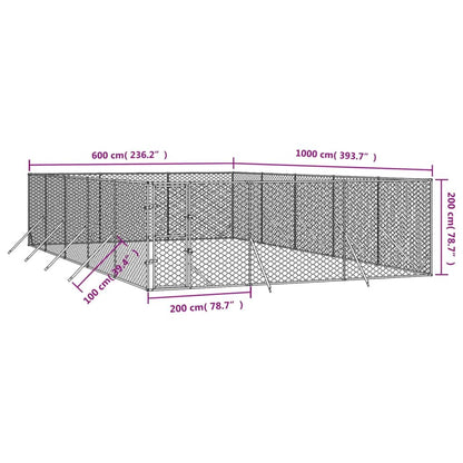 Vidaxl Perrera De Exterior Acero Galvanizado Plateado 6x10x2 M_3