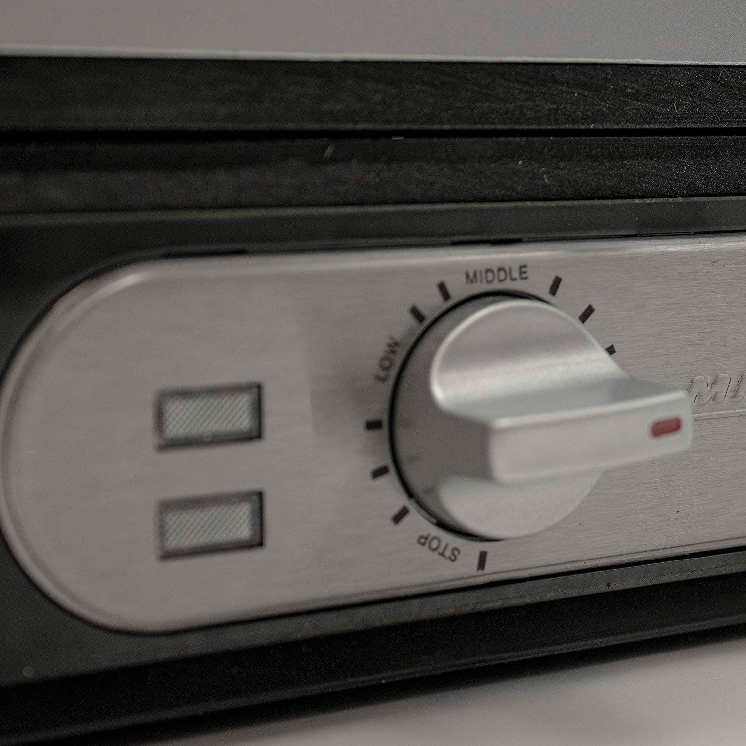 Gofrera Eléctrica Profesional, 2 Gofres Belgas Gruesos, Antiadherente, Regulador Temperatura, Acero Inox. Mpm Mpm-mgo13 Plata