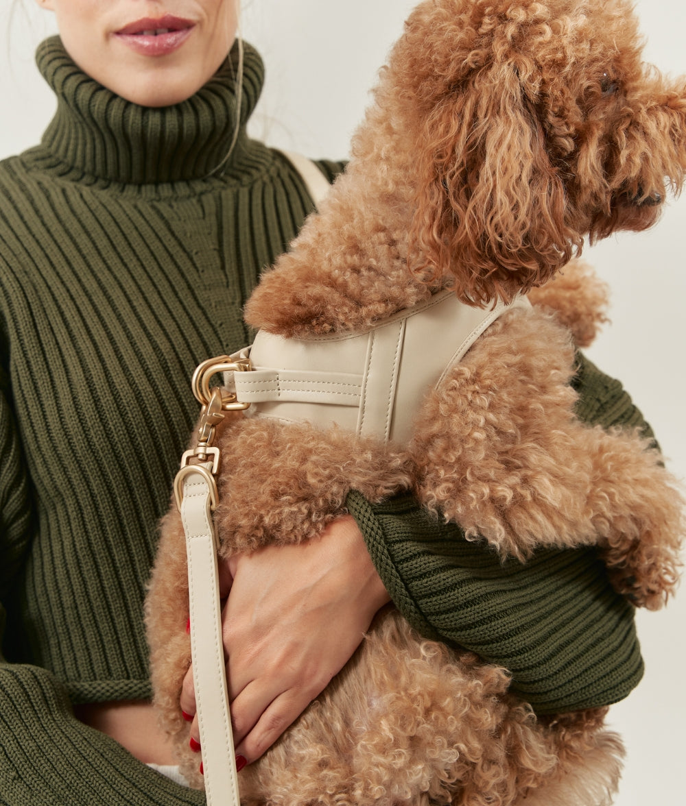 Cafide Arnés De Cuero Vegano Beige. Modelo Jala._1