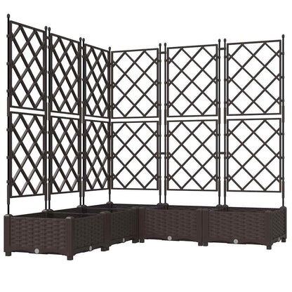 Vidaxl Maceta De Jardín Con Enrejado 5 Pcs Marrón 120 X 120 X 125.5 Cm_0