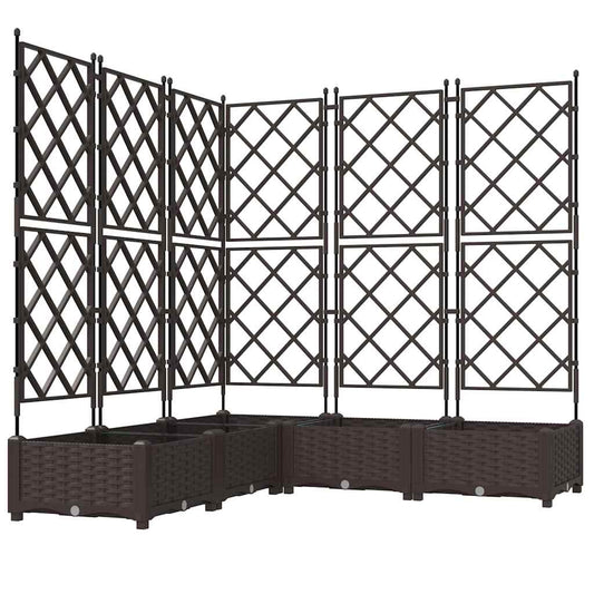 Vidaxl Maceta De Jardín Con Enrejado 5 Pcs Marrón 120 X 120 X 125.5 Cm_0