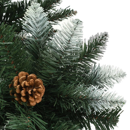 Vidaxl Árbol De Navidad Artificial Con Piñas Y Brillo Blanco 180 Cm_3