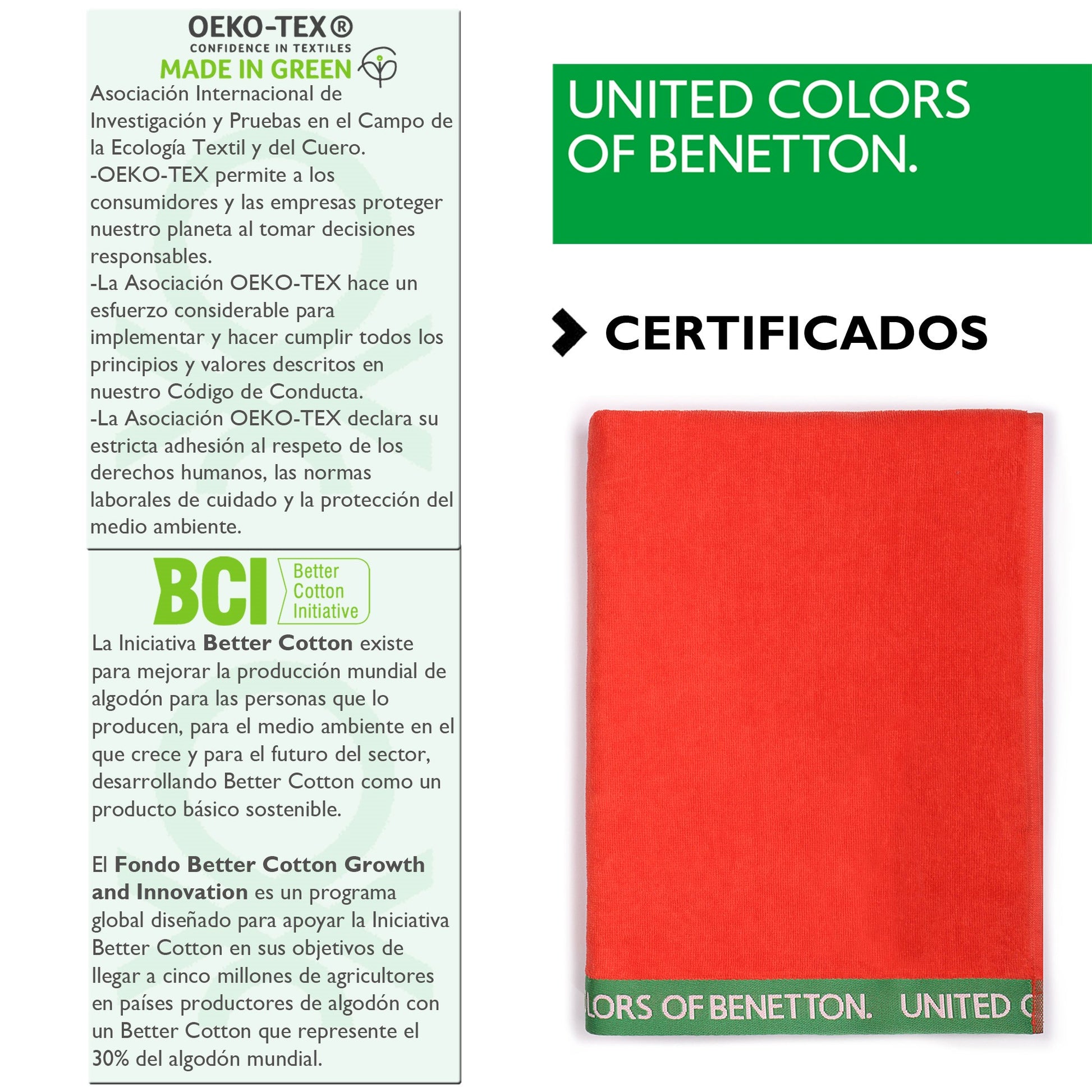 Set 2 Toalla De Playa 90x160cm 380gsm Velour 100%algodon Rojo Casa Benetton_1
