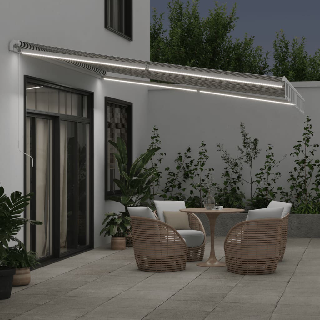 Toldo Retráctil Manual Con Luz Led Antracita Y Blanco 400x350cm_2