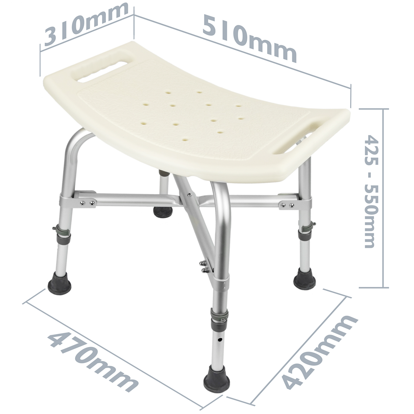 Taburete De Ducha Ergonómico Antideslizante Regulable En Altura Reforzado_1