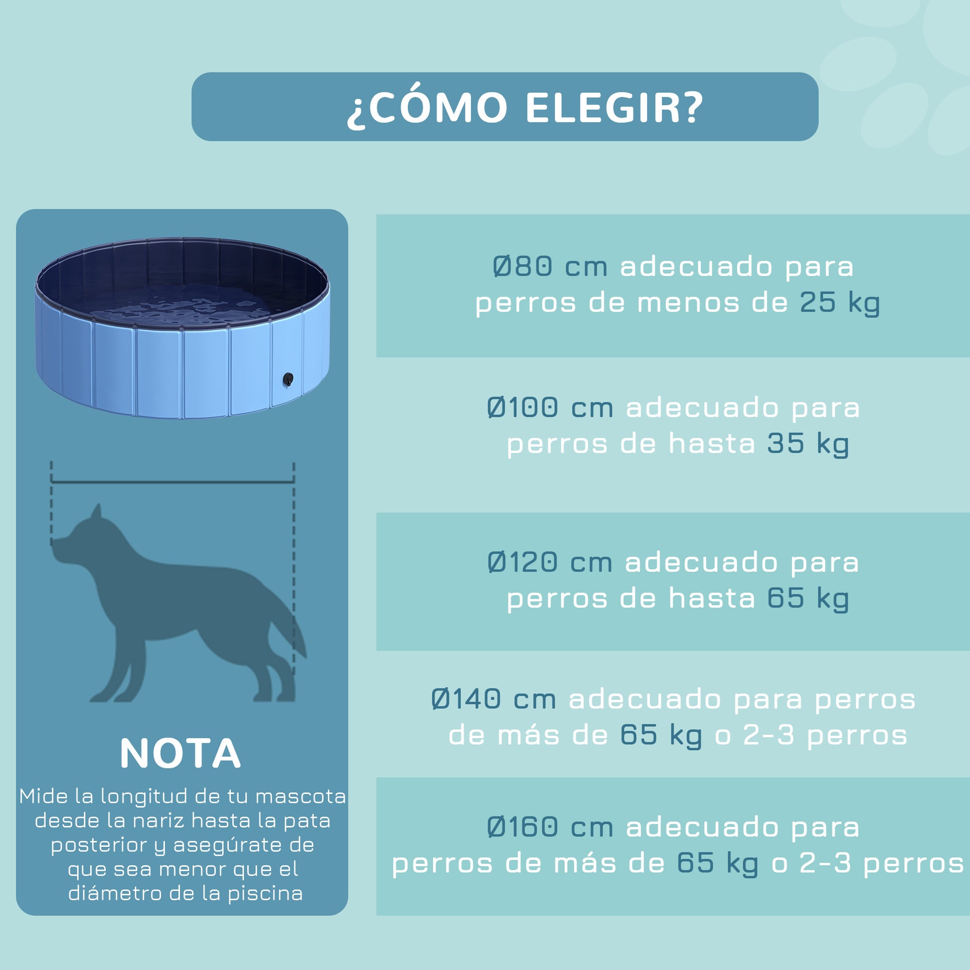 Pawhut Piscina Plegable Para Perros Bañera De Pvc Interior Y Exterior Ø100x30cm_3