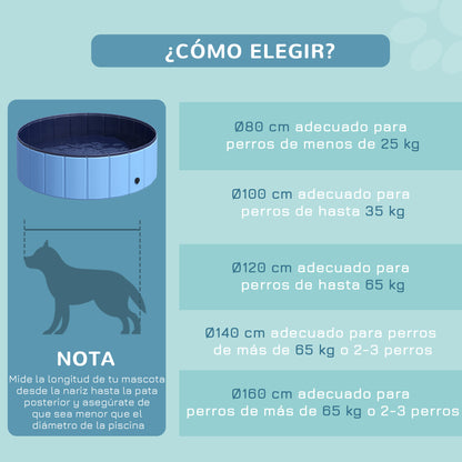 Pawhut Piscina Plegable Para Perros Bañera De Pvc Interior Y Exterior Ø100x30cm_3