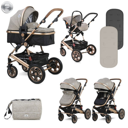 Carro De Bebé Tres Piezas Convertible Lora Hasta 15 Kg Pearl Beige_0
