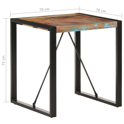 Mesa De Comedor De Madera Maciza Reciclada 70x70x75 Cm._3