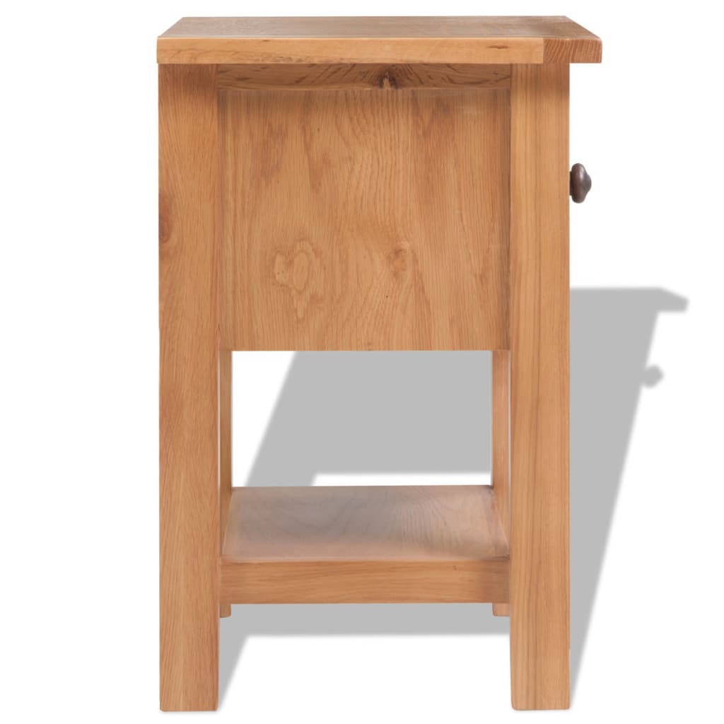 Mesita De Noche De Madera De Roble Maciza 36x30x47 Cm_1