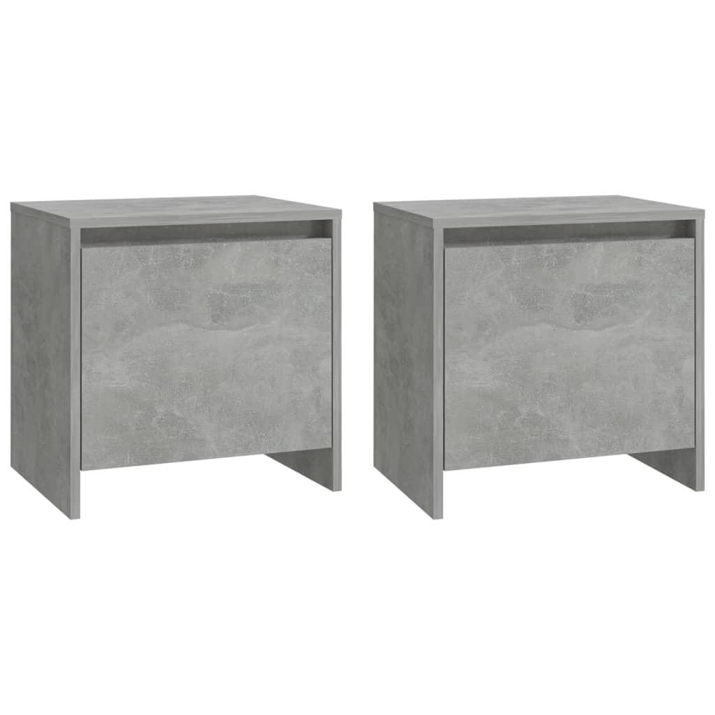 Mesitas De Noche 2 Uds Madera De Ingeniería Gris Hormigón_0