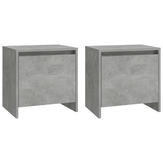 Mesitas De Noche 2 Uds Madera De Ingeniería Gris Hormigón_0