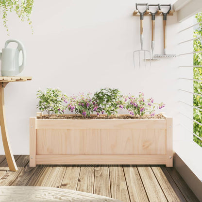 Jardinera De Madera Maciza De Pino 90x31x31 Cm_2
