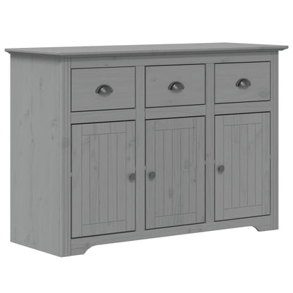 Aparador Alto Bodo Madera Maciza De Pino Gris 115,5x43x200,5 Cm / Vetonek_0